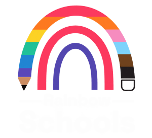rainbow logo white